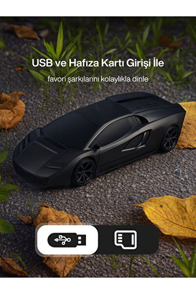 MetaForce Yeni Nesil Araba Modelli Bluetooth Hoparlör I USB Girişli I Hafıza Kartlı I Type-C Şarj Girişli