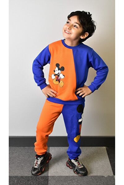 Banadamoda طقم رياضي للأولاد مطبوع مبطن بالصوف (مع بطانة من الصوف) ذو ملمس ناعم