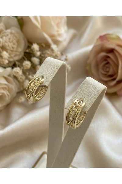 BEKLEMİN TAKILARI Xuping Hasır Örgü Görünümlü İçi Boş Halka Küpe (Vip Seri)