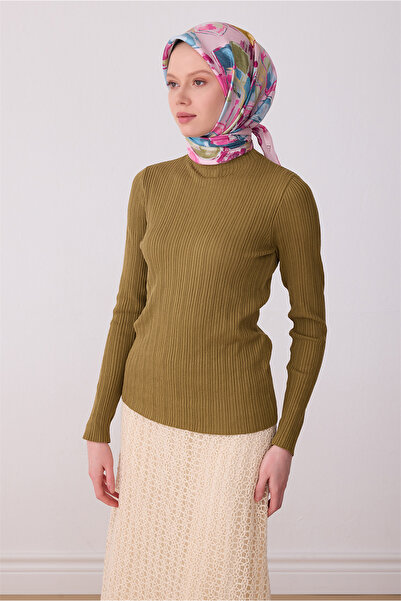 Belli Eșarfă din mătase twill 100% cu model abstract roz 4310-02