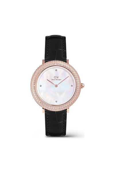 Daniel Wellington Crystalline Bezel Black Croc Rose Gold