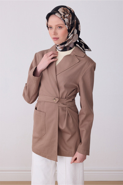 Belli Eșarfă din mătase twill 100% cu model floral negru 4330 - 01