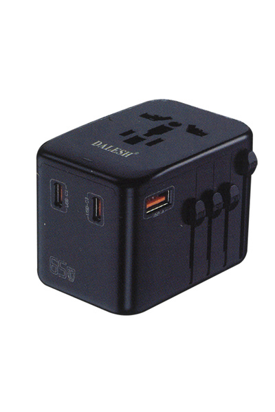 DALESH Universal Travel Adapter 65W – Compact Worldwide Charging Solution