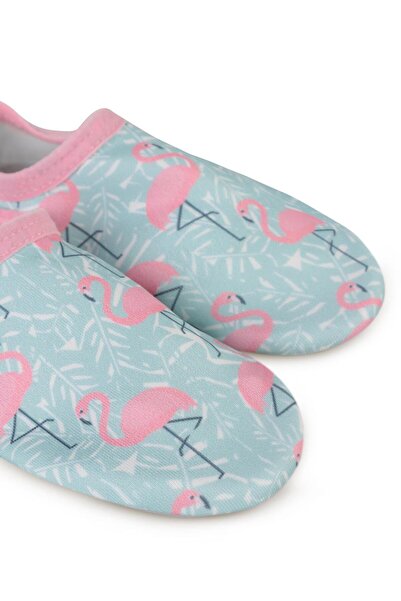 Civil Girls Плажни обувки без подметка с принт на фламинго, размер 21-25 - зе...
