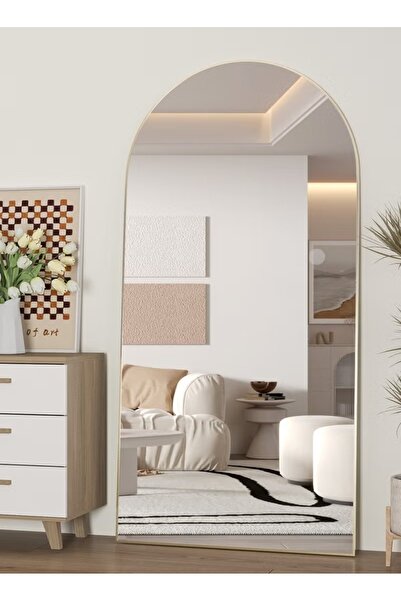 Mtanvxay مرآة مقوسة على الطراز الاسكندنافي، مقاس 80×180 سم، بإطار حديدي، متعد...