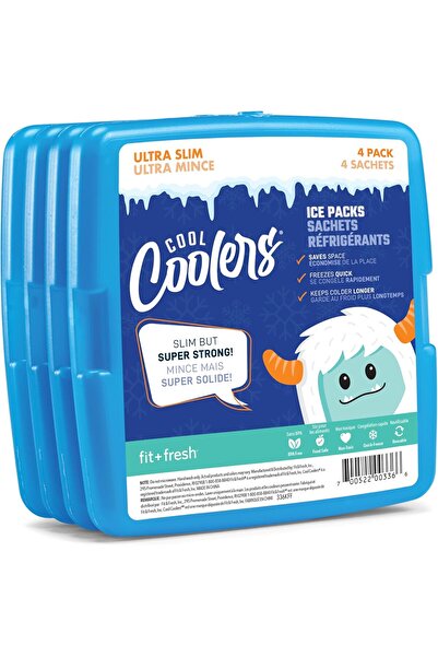 Fit + Fresh Slim Ice Packs - Reusable Ice Packs for Lunch Boxes, Coolers, and...