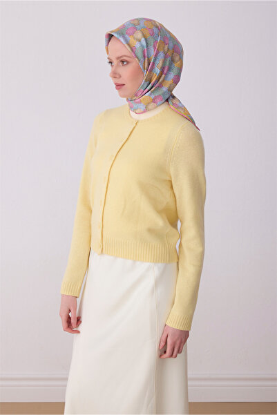 Belli Розов шал с мотив 100% копринен шал 4313-52