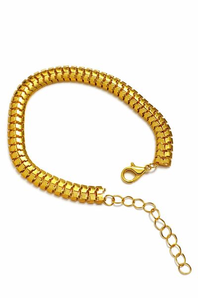 Ka Art Gallery Steel Adjustable Bracelet with Extension – Self-Patterned Gold...