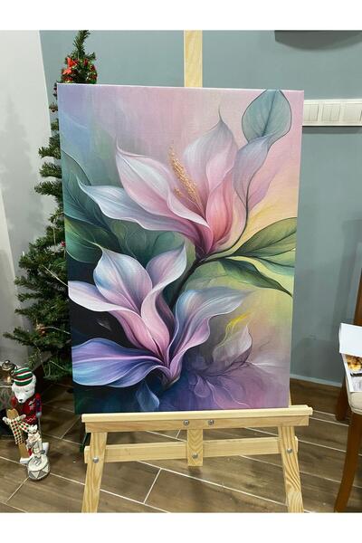 LİBERMAN RENKLİ ÇİÇEK DESENİ KANVAS TABLO