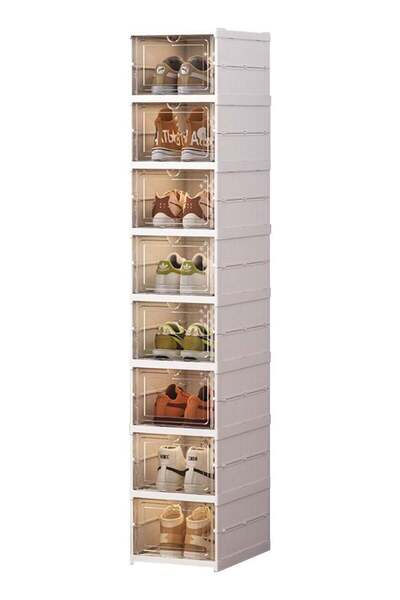 Türkiye Shoe Storage Organizer Cabinet with Transparent Drawers, 8 Layer Vert...