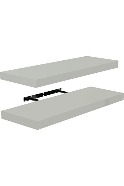 Feelings رف حائط مستطيل عائم (رمادي، 80 سم)