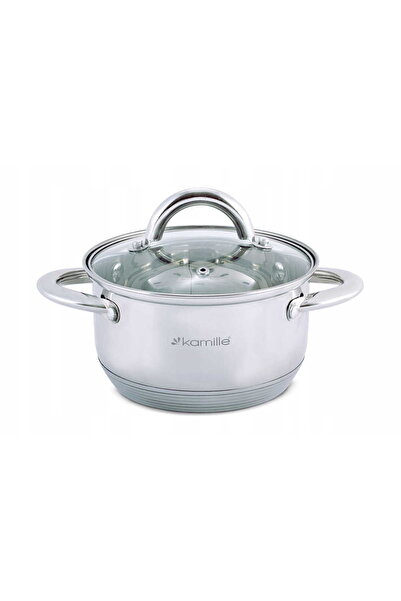 Kamille stainless steel pot with glass lid, 1.7 L, 16 cm, 7-layer induction base
