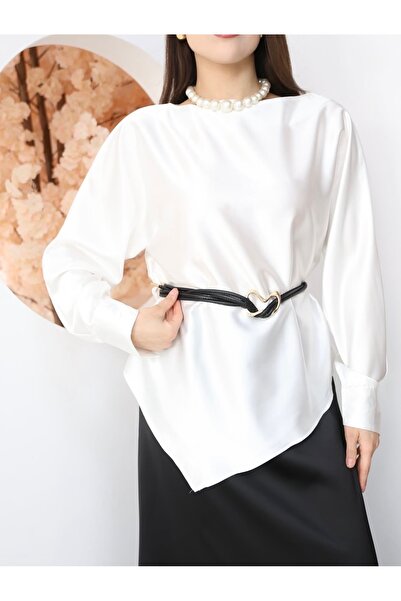 Ekim Store Belted Satin Blouse