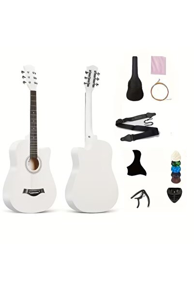 MegArya 38 Inch Beginner Guitar Combo (White)