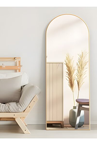 Mtanvxay مرآة مقوسة بطول كامل 80×180 سم، إطار حديدي متين، مرآة معلقة 3 في 1 ل...