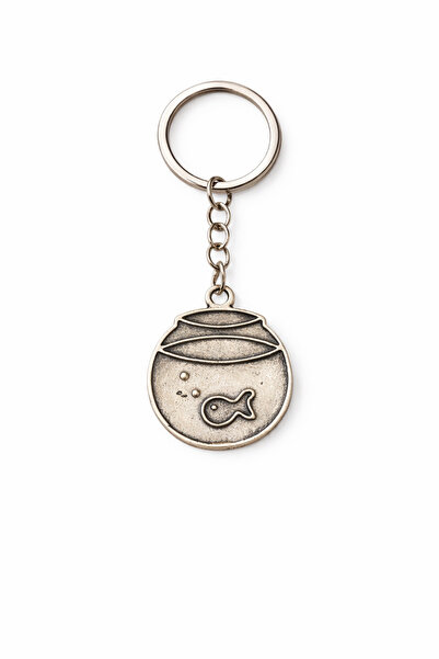 HER ŞEY NOTA www.herseynota.com Breloc metalic cu figurină pește în cușcă – M...