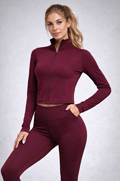 SCZ Kadın Crop Ceket Tayt Takım