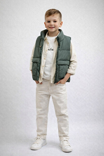 ÖZNUR Şişme Yelekli Erkek Çocuk Kombin Takım