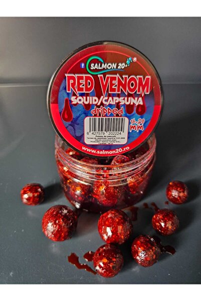 SALMON 20+ Boillies De Carlig Red Venom 16-20 mm 100 ML