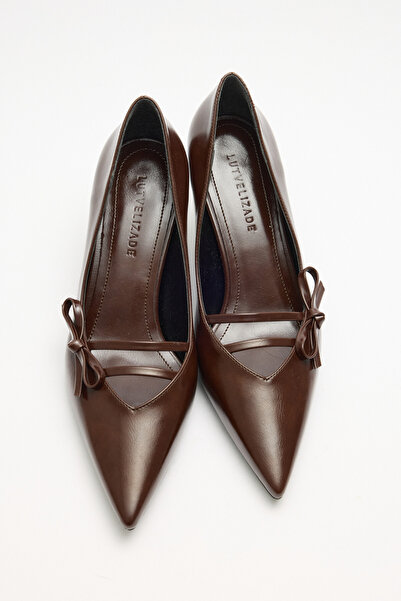 LUTVELIZADE Tocuri înalte 2604 - Tocuri înalte pentru femei, maro amar, cu vâ...