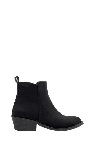 Moulin Shoes Black Suede Short Heeled Women's Boots