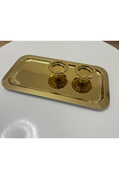 SEVA ÇELİK SÖZ NİŞAN YÜZÜK TEPSİSİ GOLD BÜYÜK BATON TEPSİ VE GOLD KURDELE ÇER...