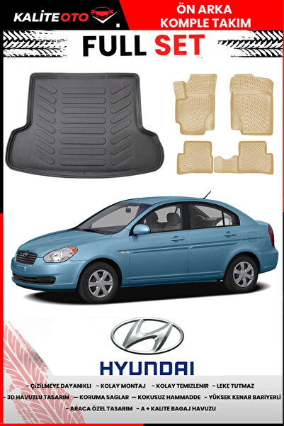 KALİTEOTO Hyundai Accent Era 2006 Sonrası 4D Bagaj Ve Pro Serisi Havuzlu Bej ...