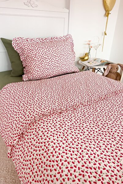 PAMUKA طقم غطاء لحاف مفرد 4 قطع - لون الكرز