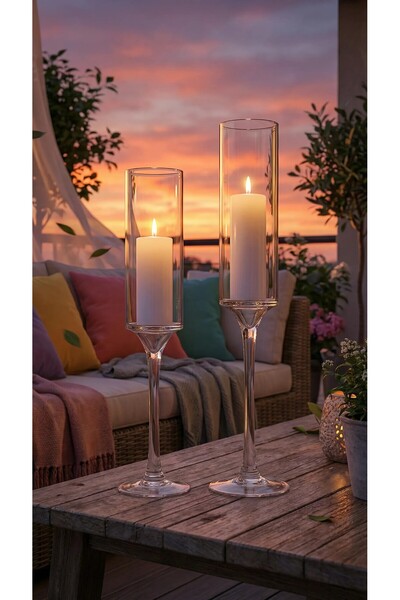 GLASSY Mekanın Yeni Sahibi: 10 cm Çap, İhtişamlı Yükseklik 41-52 cm Vazo - Mu...