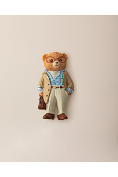 Madame Coco Bonny Bear Magnet - Bej/Mavi - 4x8 cm