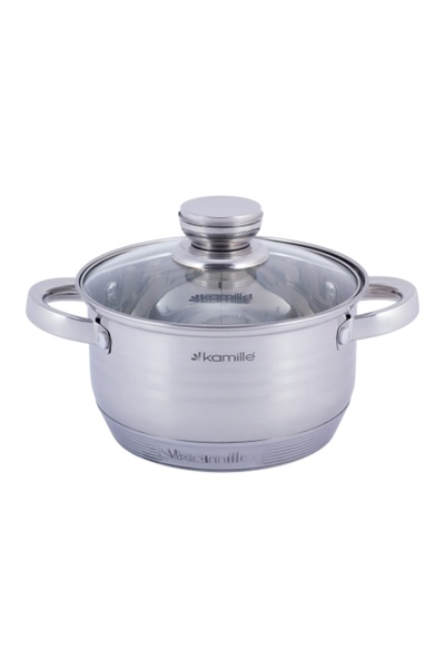 Kamille stainless steel pot set, 4 pieces, induction, 1.5L and 2.0L