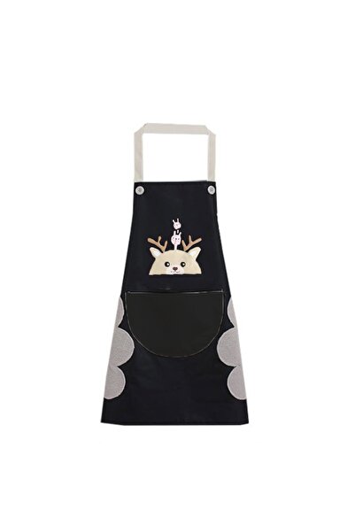 PUFO Deer kitchen apron, cooking apron, universal size, black