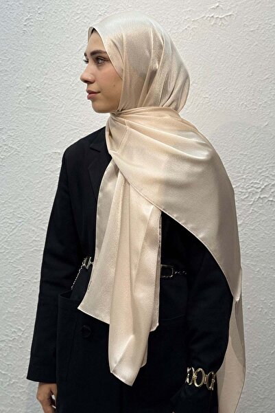 levamor eşarp şal LEVAMOR Kadın İpek Karışımlı Parlak Floş Abiye Şal Krem