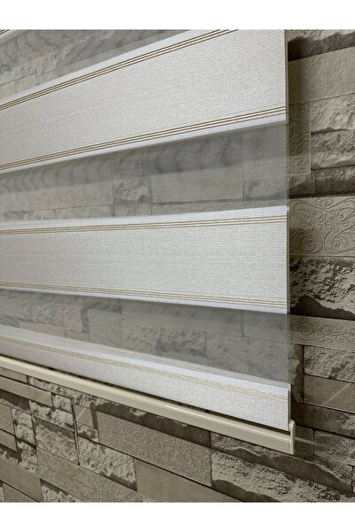 PERDECİNİZ KREM RENK DESENLİ ZEBRA PERDE ALÜMİNYUM KASA İMALATTAN SATIŞ EnxBo...