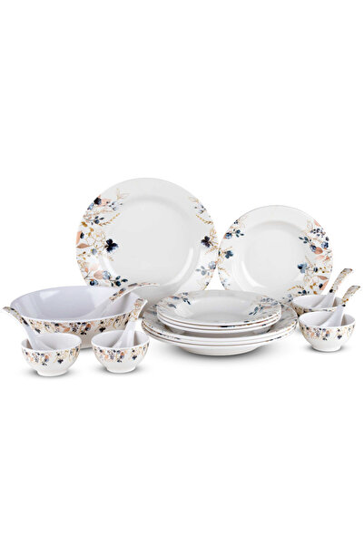 Bisbell 18pcs Melamine Dinner Set BB2357 - Shatterproof Floral Plates & Bowls...