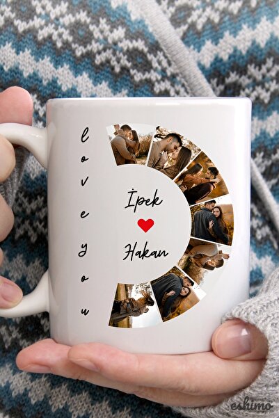 Eshimo 'Love You' Yazılı Kişiselleştirilebilir Resim Baskılı Kupa Bardak