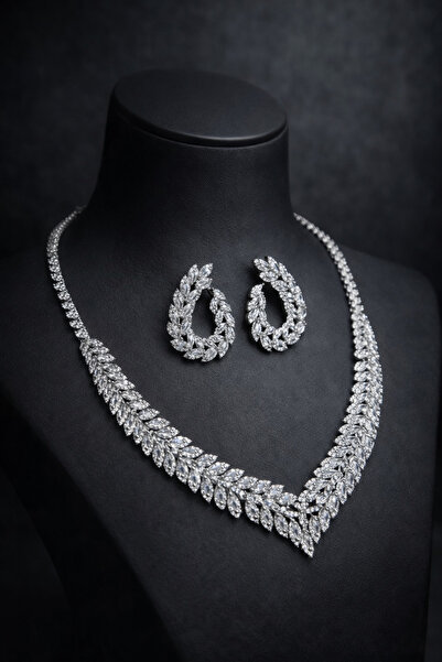 Otto Man Steel Jewelry Kadın Bijuteri Küpe Kolye Set Zarif Tasarım Şık Model ...