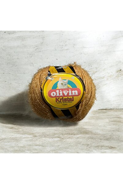 Olivin Kristal Yumuşak Simli İp HARDAL 100gr. 1 Adet Yeni Ürün