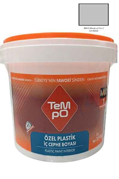 Tempo Yeni Özel Plastik Nefes Alan İç Cephe Duvar Boyası 3.5 Kg Marjinal Gri