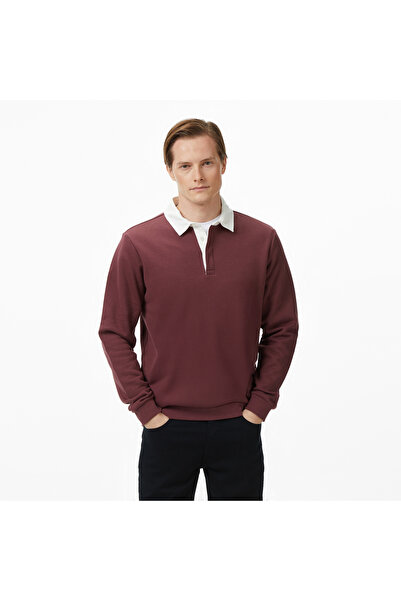 Nautica Erkek Bordo Uzun Kollu Polo Yaka T-Shirt