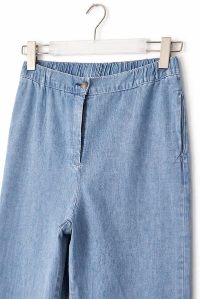 Org Marka Store Fustă lungă din denim cu 2 buzunare și buzunar cargo cu fermoar.
