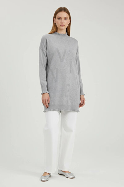 Invee Viskon Triko Tunik - Gri