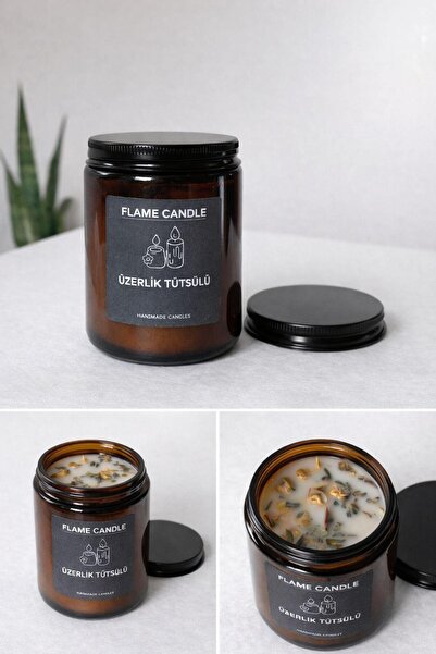 FLAME CANDLE HANDMADE CANDLES Üzerlik Tütsülü , Kötü Enerji ve Nazara Karşı T...