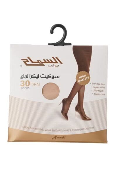 ALSMAHA shiny socket lycra, ankle socks Semi Sheer 30 Den, Silk Reflections, ...