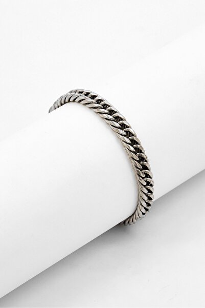 Steeltime Men Stainless Steel Chain Bracelet, Silver