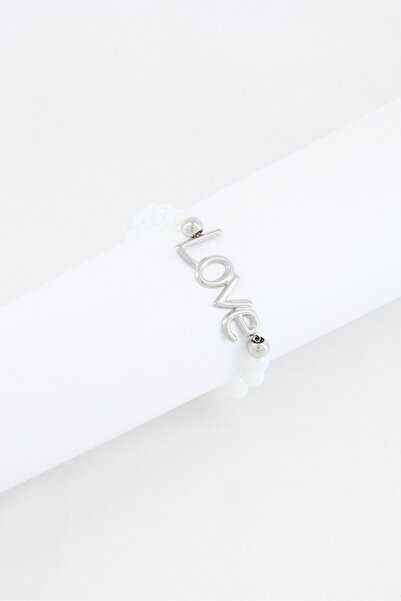 Piatella Women Stainless Steel And Simulated Pearls Love id Stretch Bracelet,...