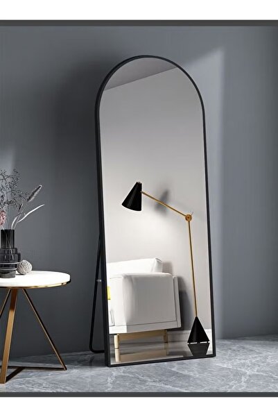 Mtanvxay مرآة مقوسة بطول كامل 80×180 سم، إطار حديدي متين، مرآة معلقة 3 في 1 ل...