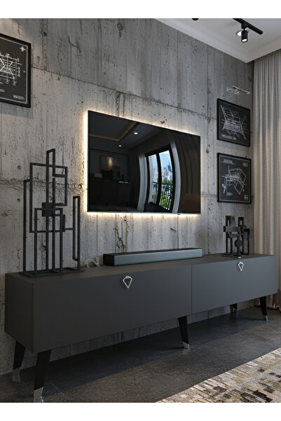 online fırsat mutlu ol mutlu kal HARMONY TV SEHPASI - ANTRASİT - A1-SA3-1503-4