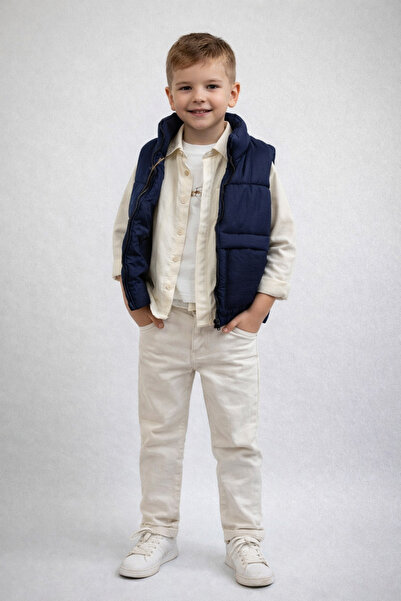 ÖZNUR Şişme Yelekli Erkek Çocuk Kombin Takım