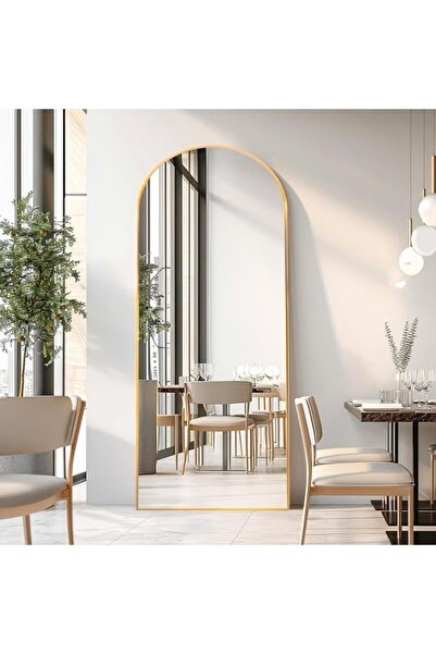Mtanvxay Full Length Mirror 80x180cm Arched Iron Frame Round Corner Freestand...